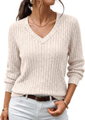 AUTOMET Womens V Neck Long Sleeve Shirts Fall Tops 2026 Lightweight Sweater Jansha Store