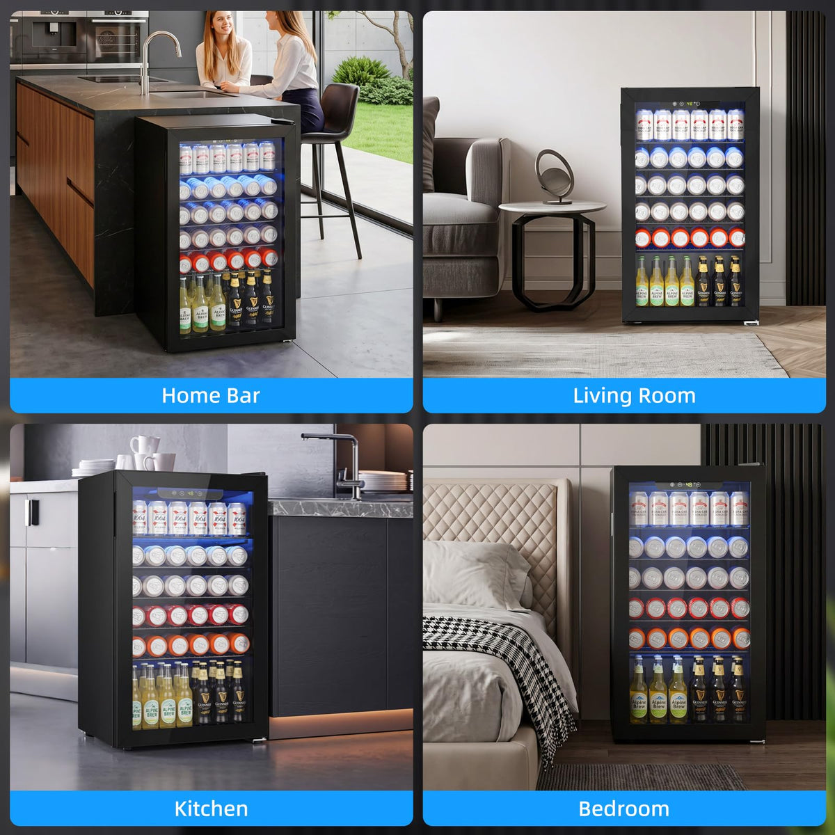 Antarctic Star Beverage Refrigerator Cooler 68 Can, Mini Fridge with Glass Door for Beer Drinks Wine,Freestanding Small Fridge with Electronic Temperature Control for Home and Bar,1.7 cu.ft Jansha Store