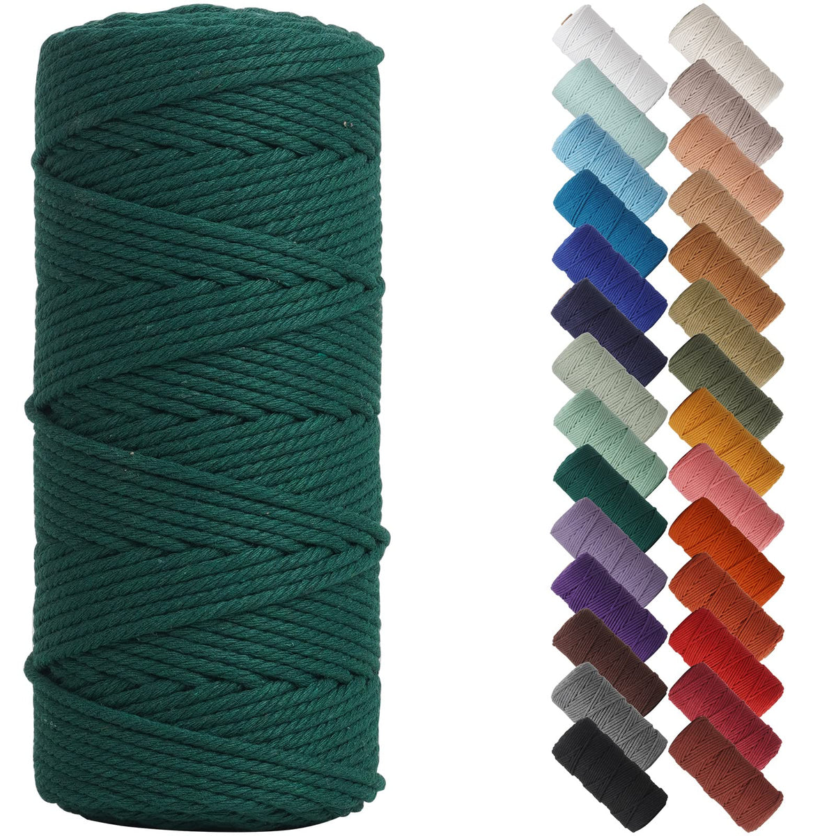 NOANTA Baby Blue Macrame Cord 3mm x 109yards, Cotton Rope Macrame Yarn Jansha Store