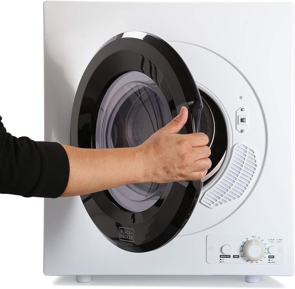 BLACK+DECKER 2.65 Cu. Ft. Portable Dryer, 8.8 lb. Capacity, BCED26, White Jansha Store