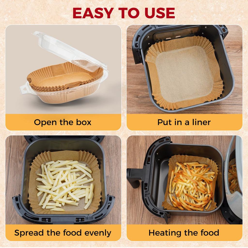 Air Fryer Liners Disposable, 100Pcs Parchment Paper 6.5" Square for 3-5QT Jansha Store