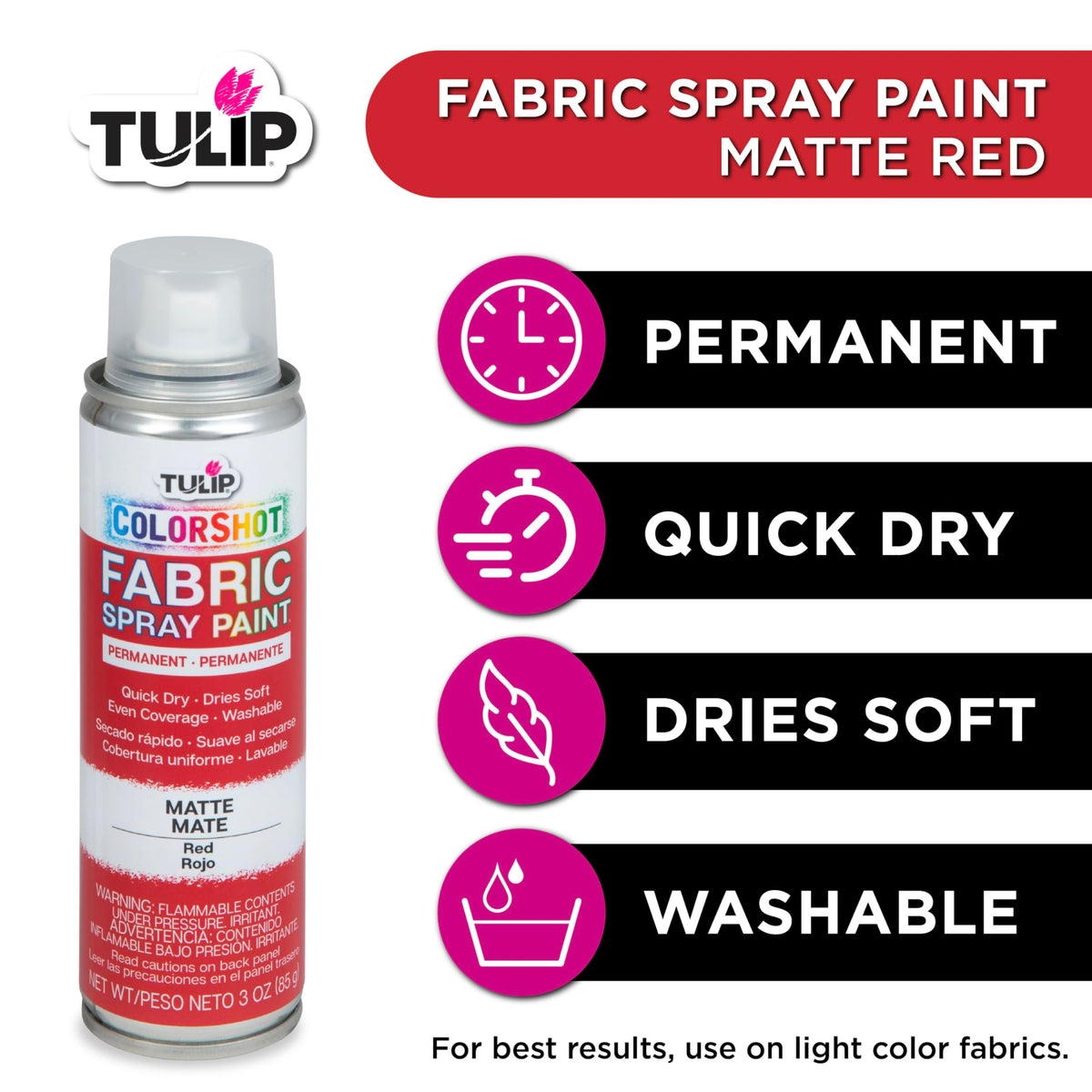 TULIP ColorShot Fabric Spray Paint, Black, 3 oz Jansha Store