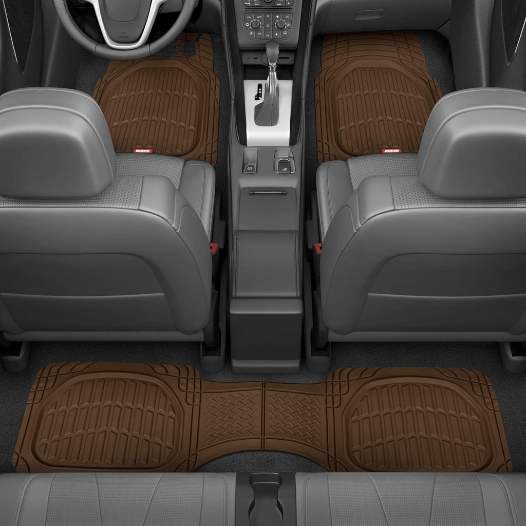 Motor Trend FlexTough Floor Mats for Cars, Black Deep Dish All-Weather Car Mats, Waterproof Trim-to Fit Automotive Floor Mats for Cars Trucks SUV, Universal Floor Liner Car Accessories Jansha Store