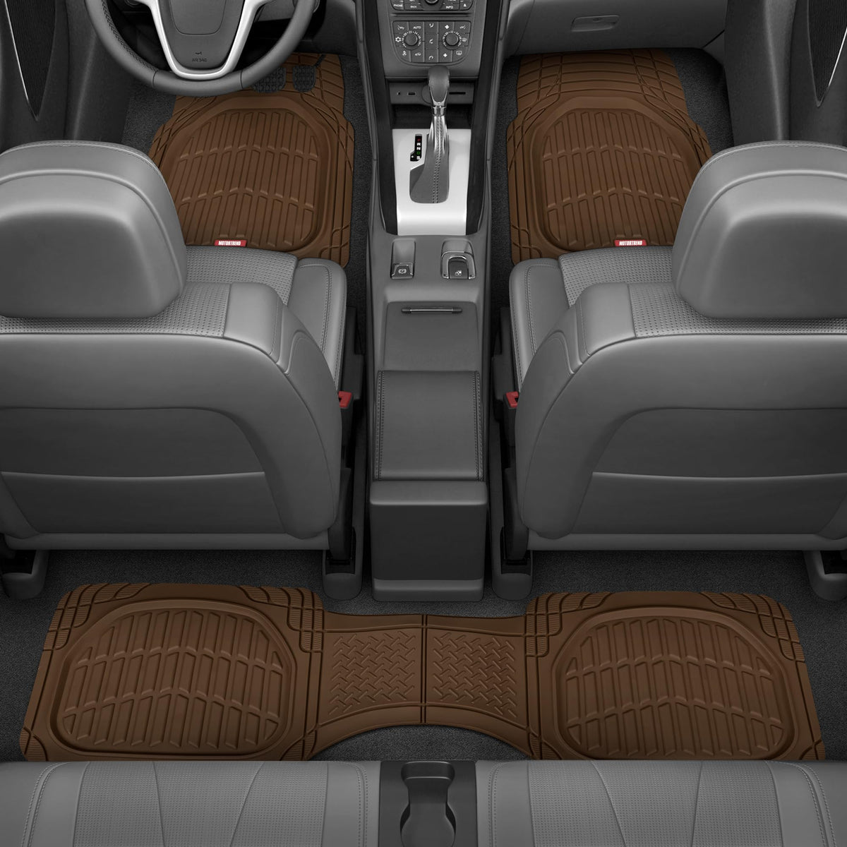 Motor Trend FlexTough Floor Mats for Cars, Black Deep Dish All-Weather Car Mats, Waterproof Trim-to Fit Automotive Floor Mats for Cars Trucks SUV, Universal Floor Liner Car Accessories Jansha Store