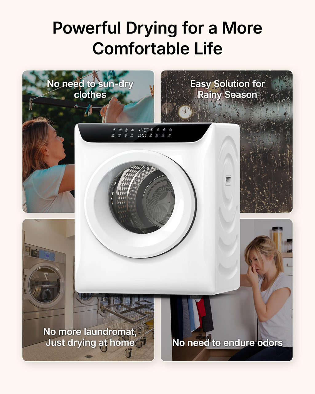 3.5 Cu. Ft. Portable Clothes Dryer for Laundry Jansha Store