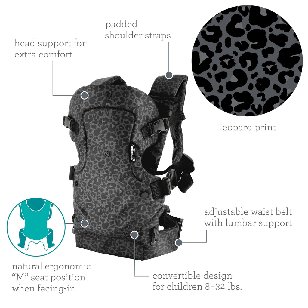 Infantino Flip 4-in-1 Baby Carrier Convertible Ergonomic, Rainbow Jansha Store