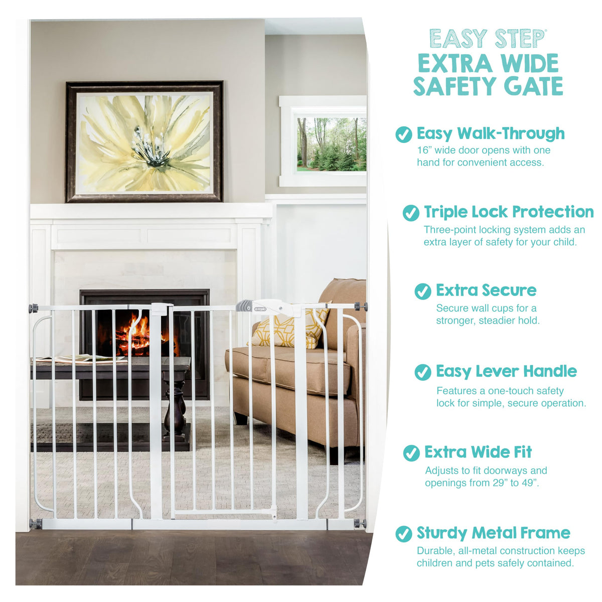 Regalo Safety 29"-38.5" Easy Step Baby Gate, Bottom of Stairs & Doorways Jansha Store