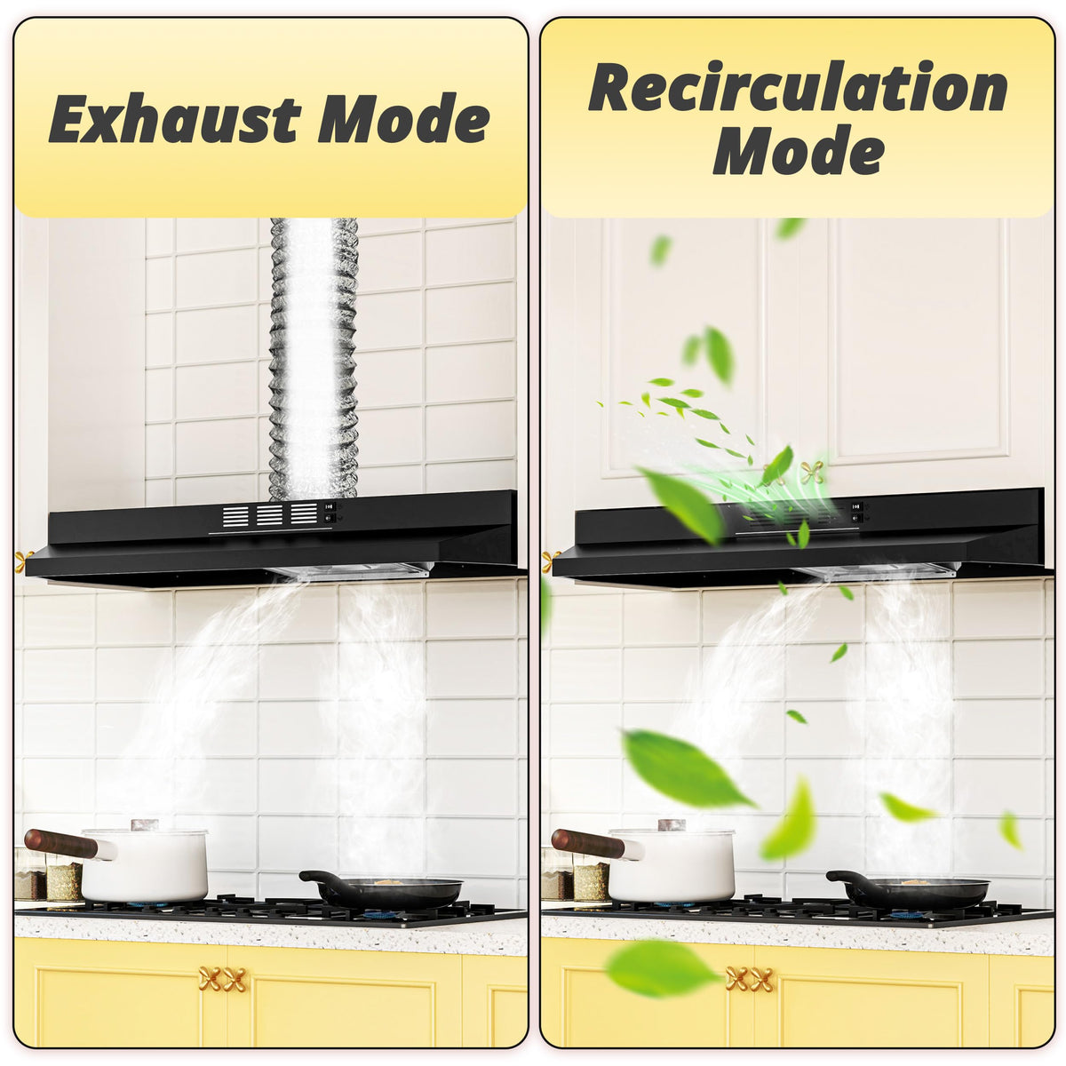FIREGAS Range Hood 30 inch Under Cabinet, White Range Hood, Kitchen Hood Jansha Store