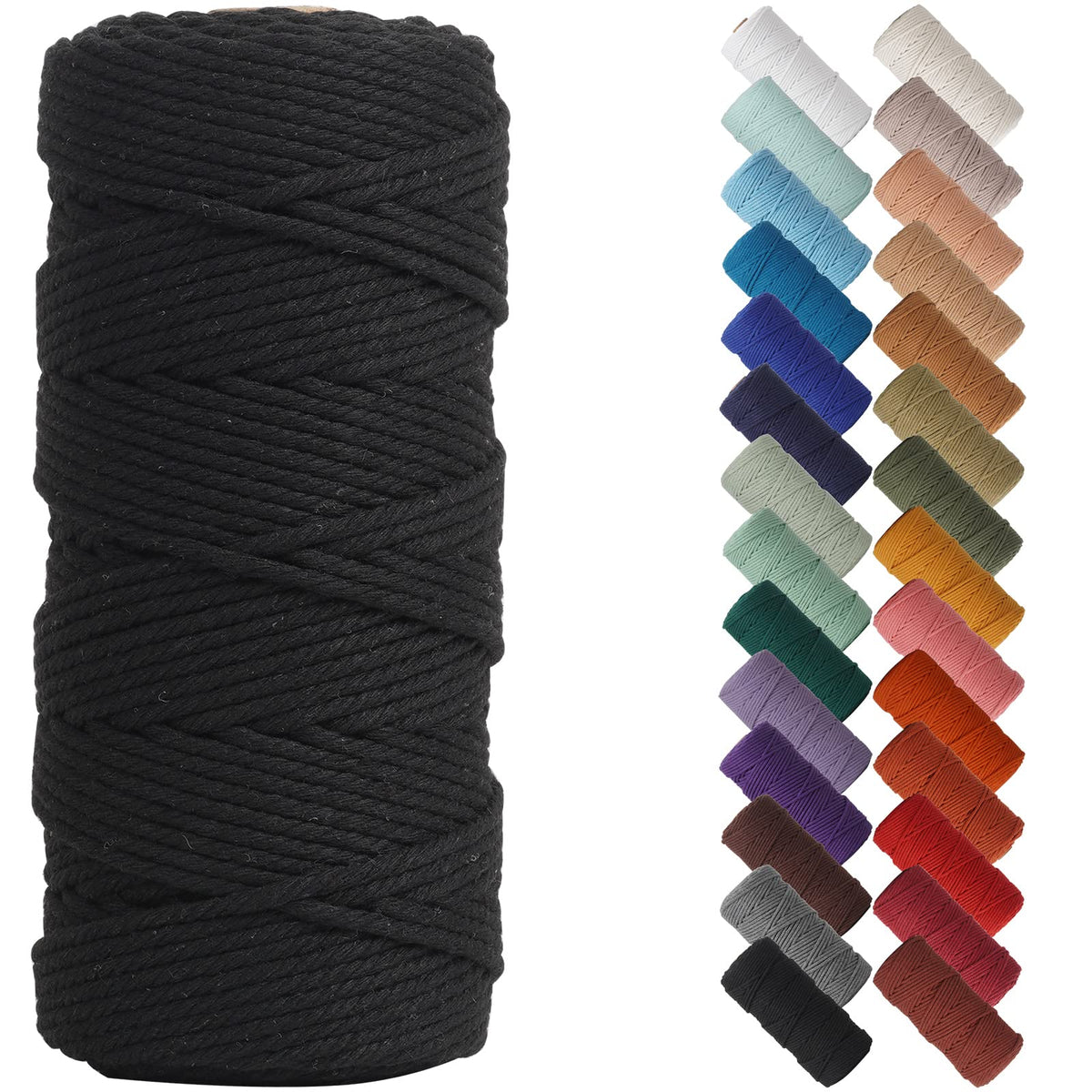 NOANTA Baby Blue Macrame Cord 3mm x 109yards, Cotton Rope Macrame Yarn Jansha Store