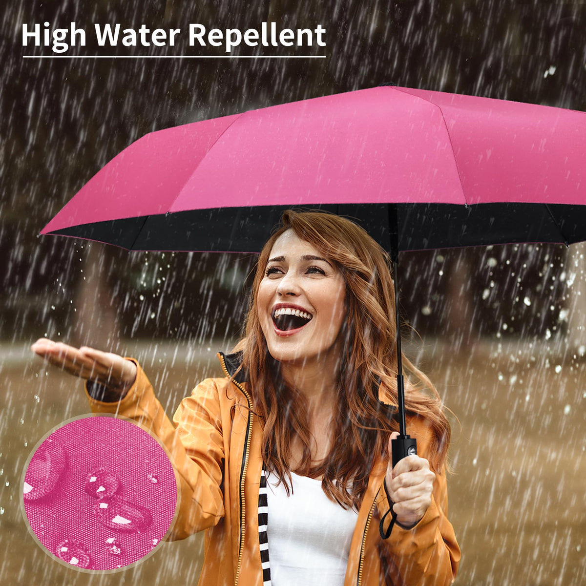 Seniny Windproof Travel Umbrella, Automatic Umbrellas for Rain, Portable & Compact Umbrellas for Backpack, Strong UV for Protection, Folding Small Sun Umbrella for Car, Walking Jansha Store