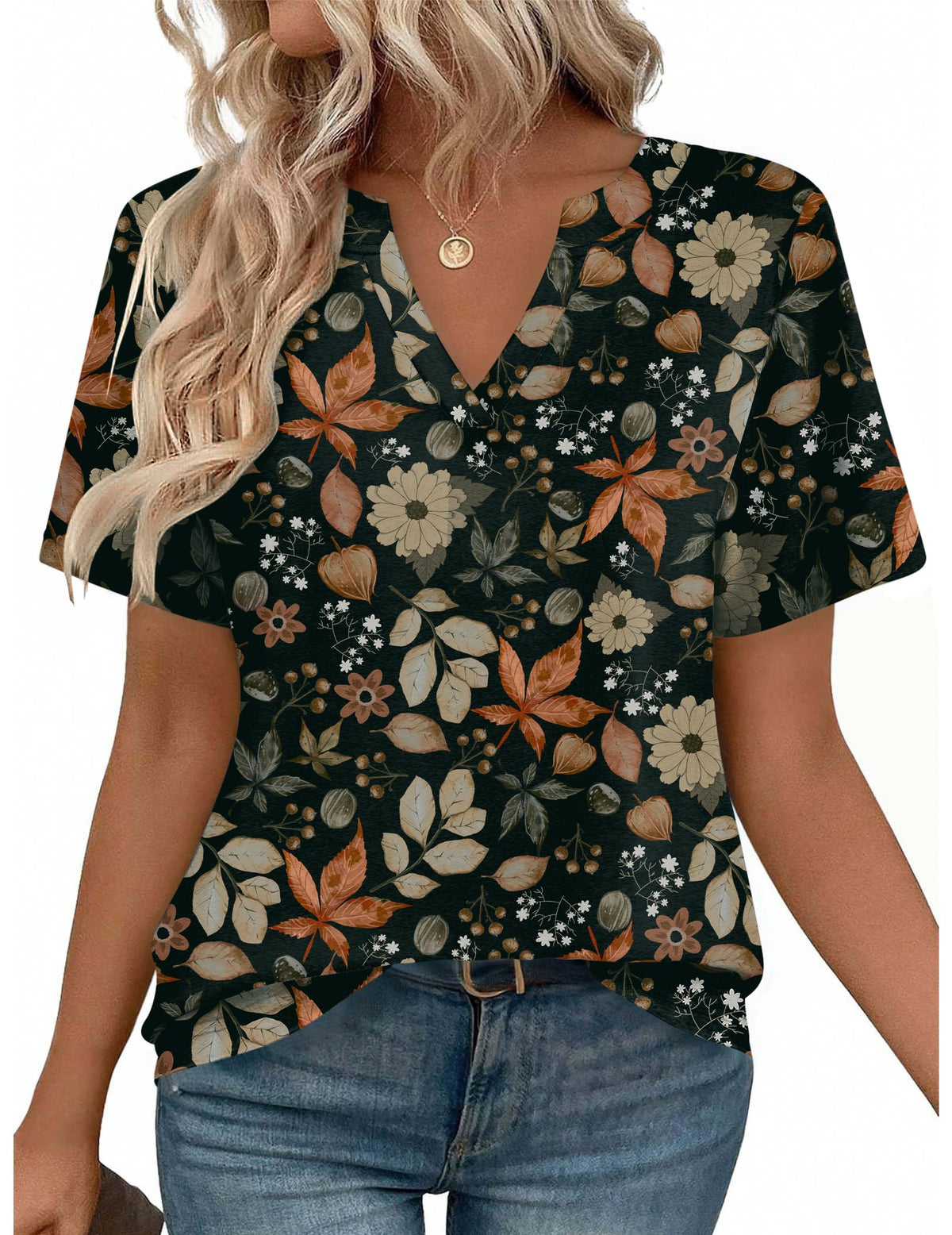 Zeagoo Womens Tops Short Sleeve V Neck Tee Shirts Cute Dressy Casual Jansha Store