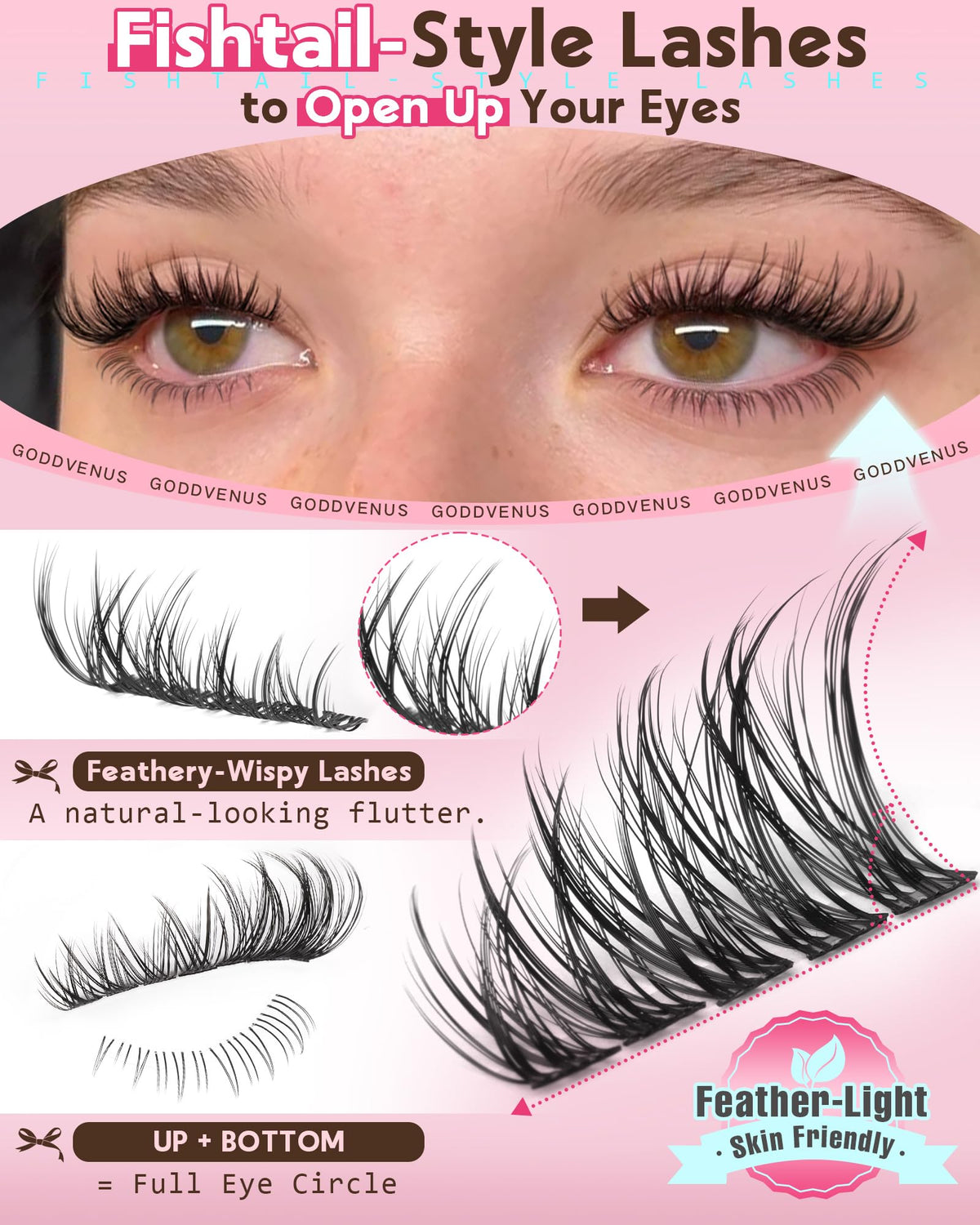 Brown Lash Clusters Natural For Soft Glam 300Pcs Wispy Lashes Cluster Eyelash Cluster Extensions C Curve Individual Lashes DIY Lash Extension Waterproof & Long - Lasting (10-16mm) Jansha Store
