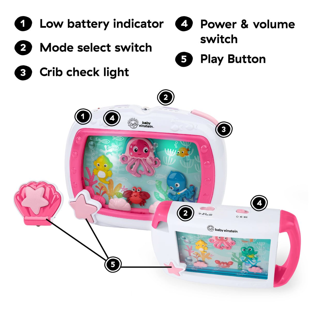 Baby Einstein Sea Dreams Soother Musical Crib Toy and Sound Machine, Newborn and up Jansha Store