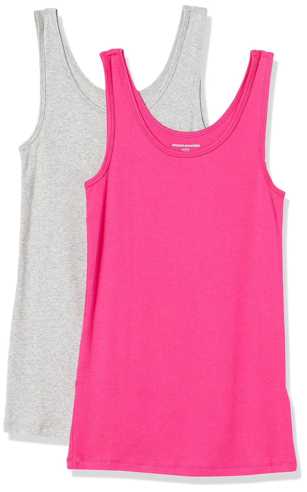 Amazon Essentials Women's Slim-Fit Ribbed Scoop Neck Tank Tops, Pack of 2 Jansha Store