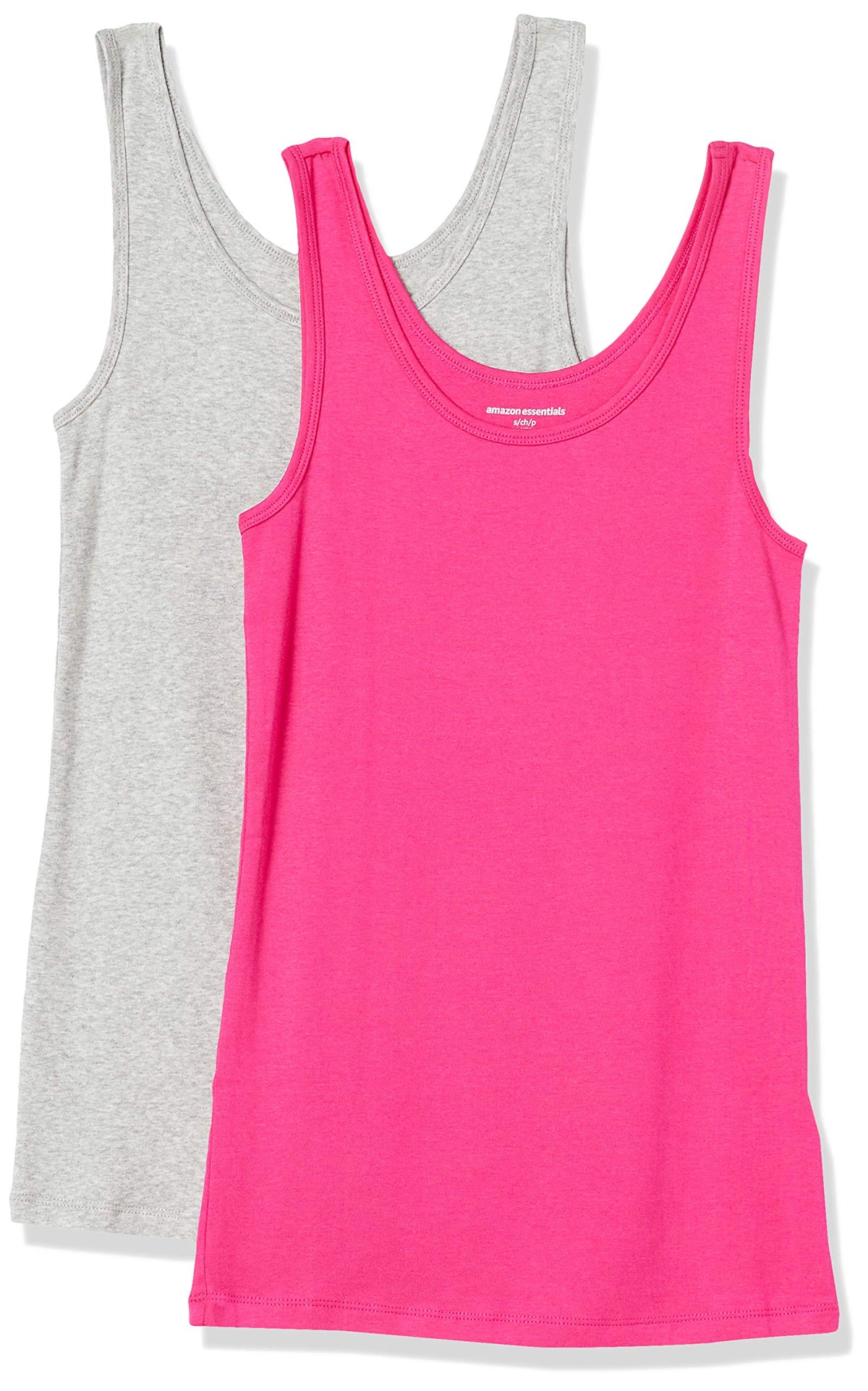 Amazon Essentials Women's Slim-Fit Ribbed Scoop Neck Tank Tops, Pack of 2 Jansha Store