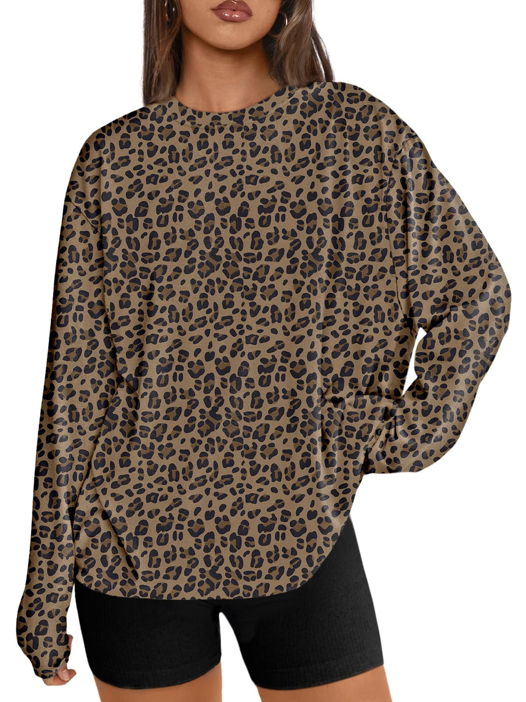 Trendy Queen Womens Oversized Long Sleeve Shirts Fall Tops 2026 Basic Tees Jansha Store