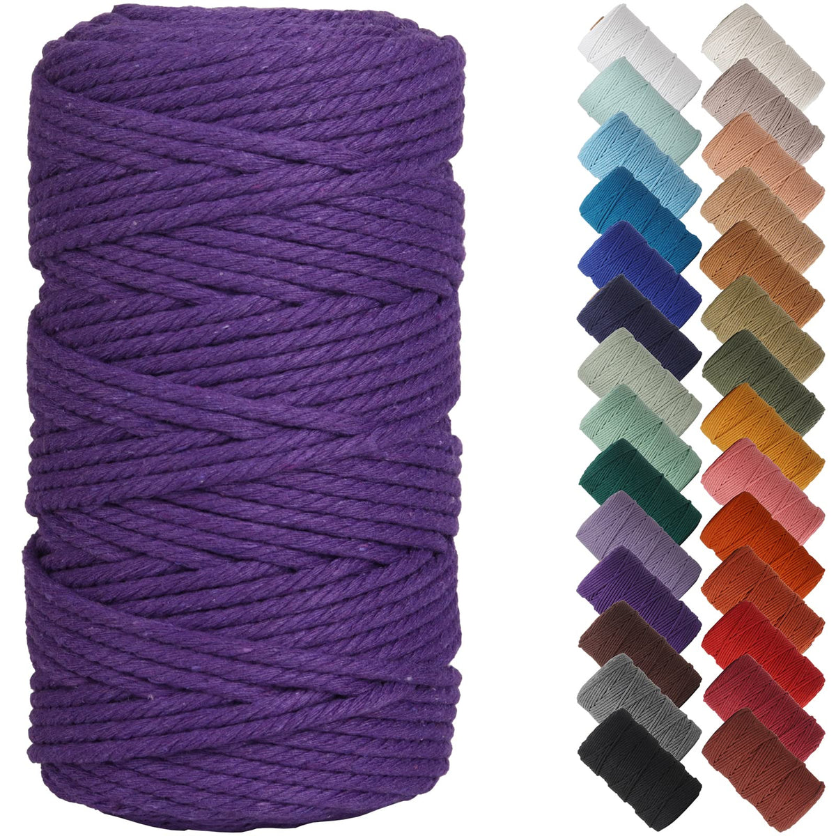 NOANTA Baby Blue Macrame Cord 3mm x 109yards, Cotton Rope Macrame Yarn Jansha Store