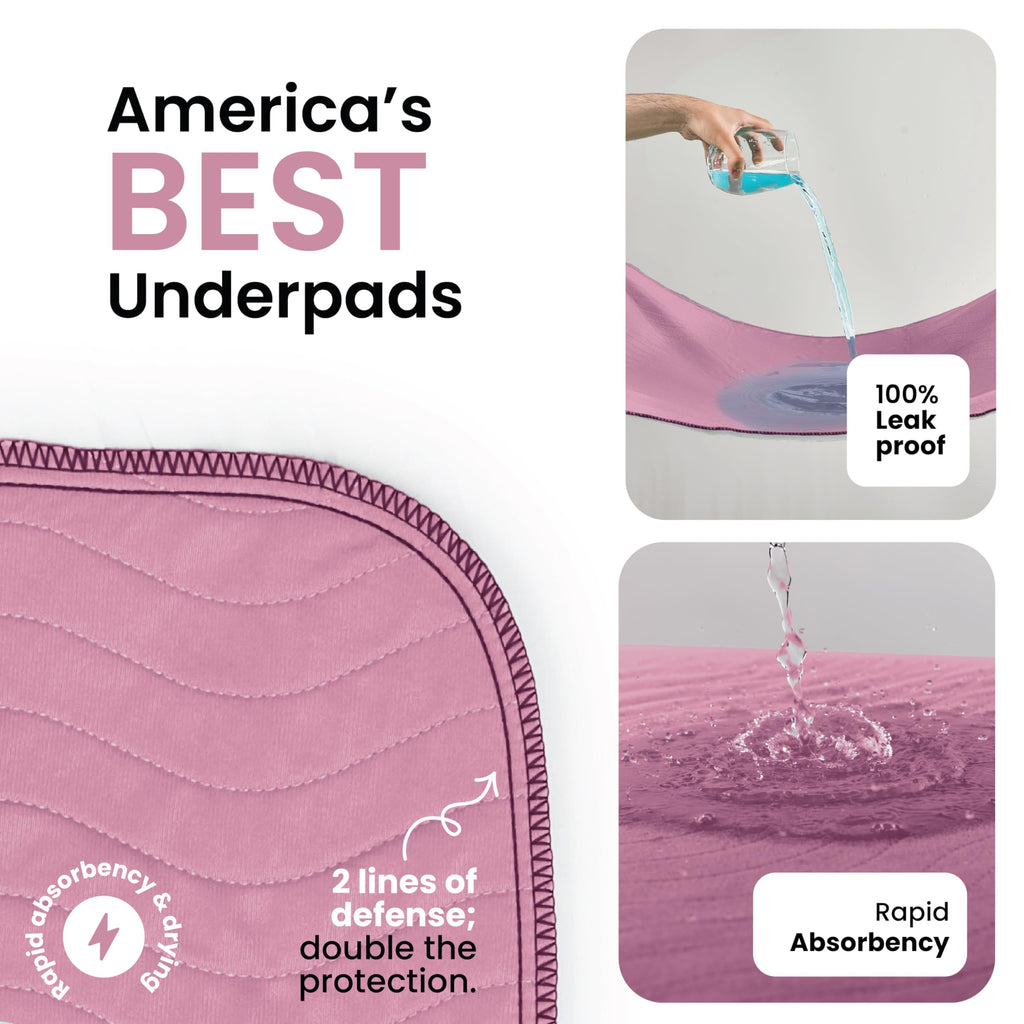 IMPROVIA® Washable Underpads, Heavy Absorbency Reusable Incontinence Pads Jansha Store