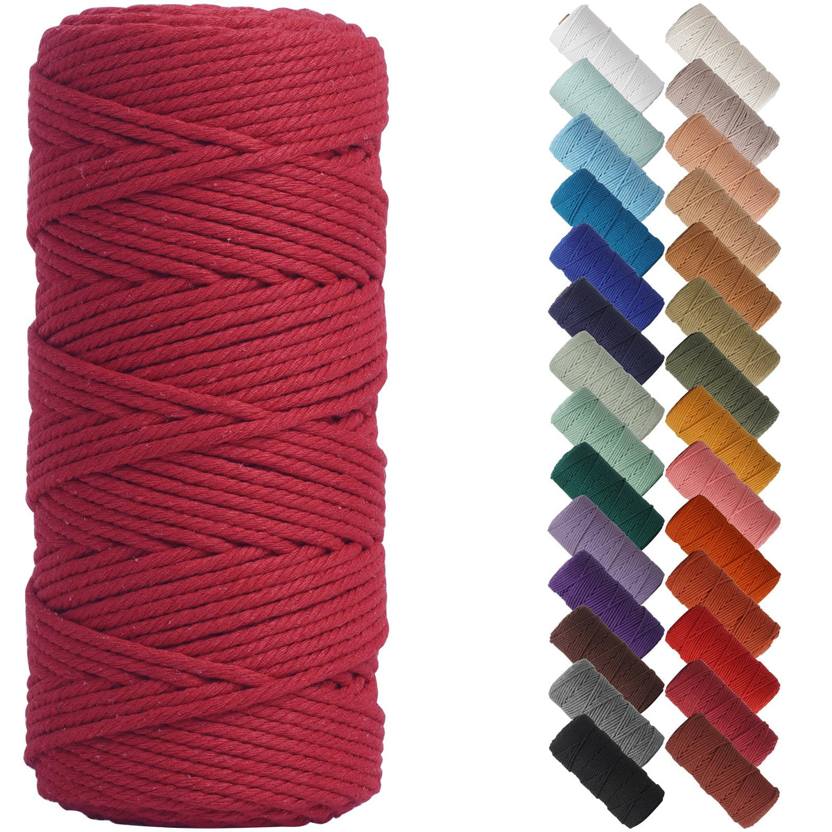 NOANTA Baby Blue Macrame Cord 3mm x 109yards, Cotton Rope Macrame Yarn Jansha Store