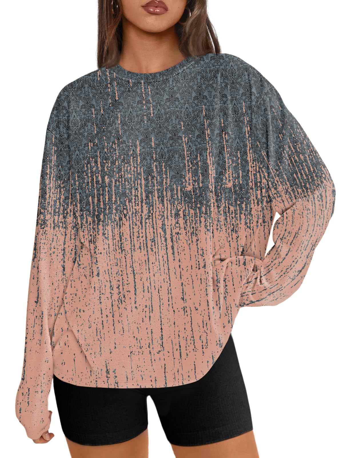 Trendy Queen Womens Oversized Long Sleeve Shirts Fall Tops 2026 Basic Tees Jansha Store