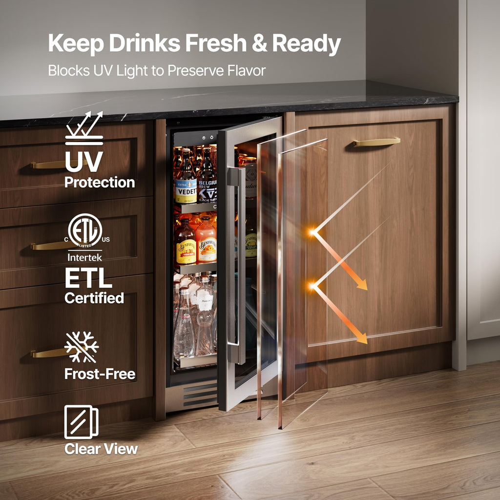 Ca'Lefort 24'' Beverage Refrigerator, 180 Can Beverage Fridge Under Counter Jansha Store