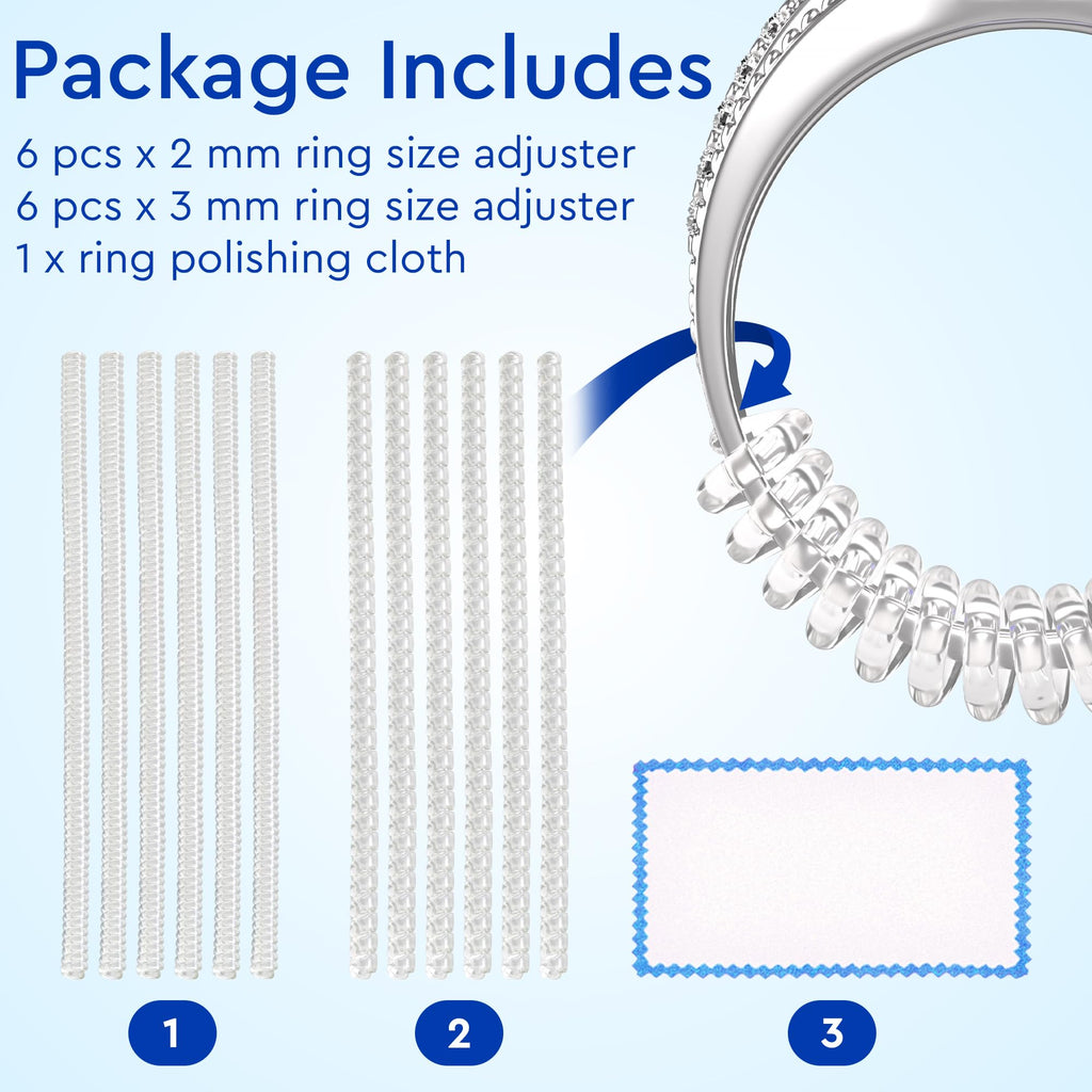 Ring Sizers for Loose Rings – Clip Ring Adjusters in 8 Sizes, Fits Flat Bands Up to 8 mm, Invisible Ring Guards for Women & Men Jansha Store