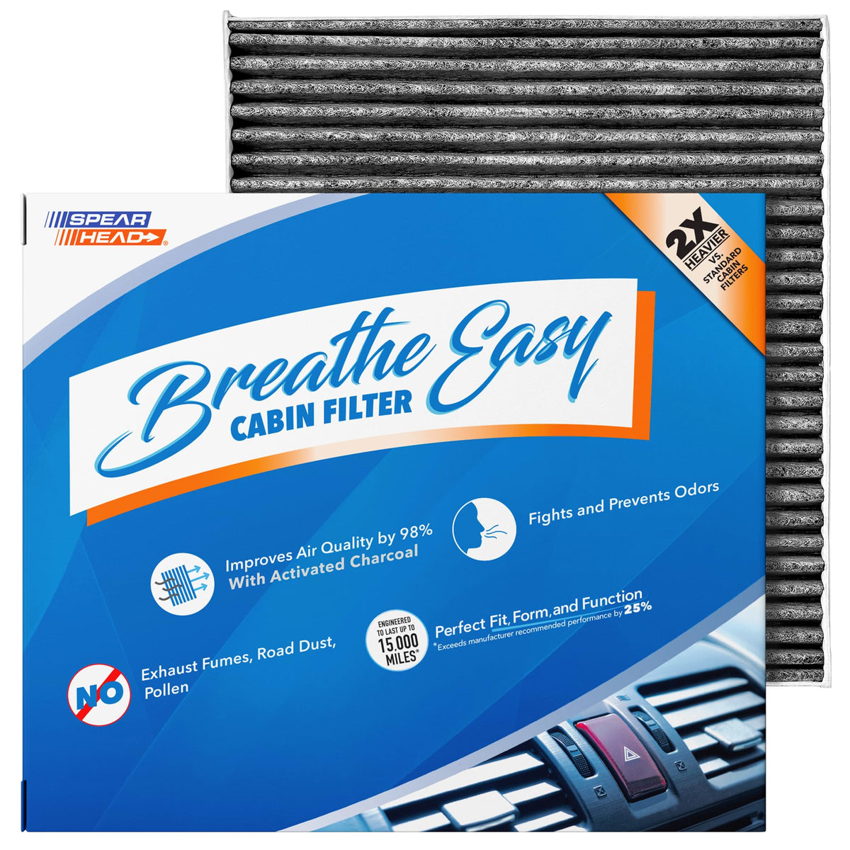 Spearhead Odor Defense Breathe Easy AC & Heater Cabin Air Filter (BE-157) Jansha Store