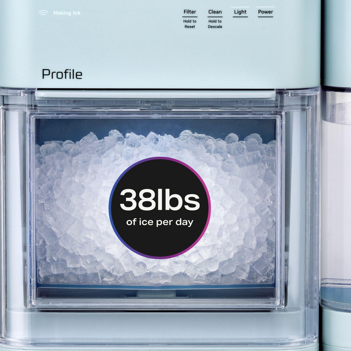 GE Profile Opal Ultra, Countertop Nugget Ice Maker, 1 Gal XL Side Tank, *Amazon Exclusive*, 38 lbs/Day, Pebble Pellet Crushed Ice Machine, WiFi Stainless Steel Jansha Store