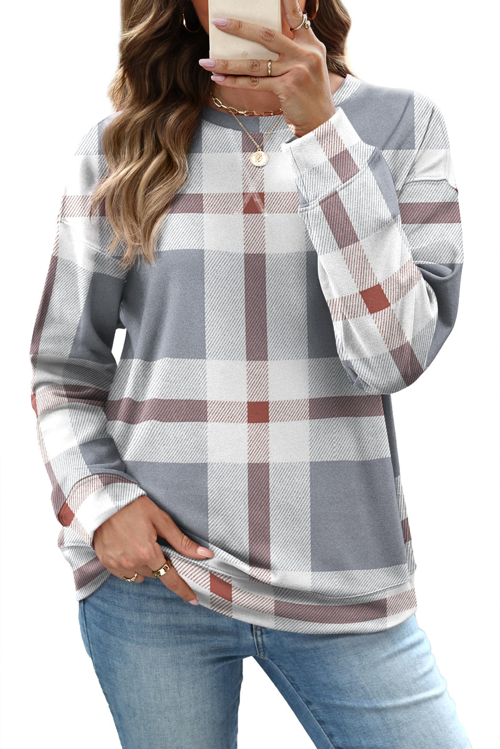 RUMIA Women's Crew Neck Sweatshirt Long Sleeve Tops for Women Fall Clothes Jansha Store
