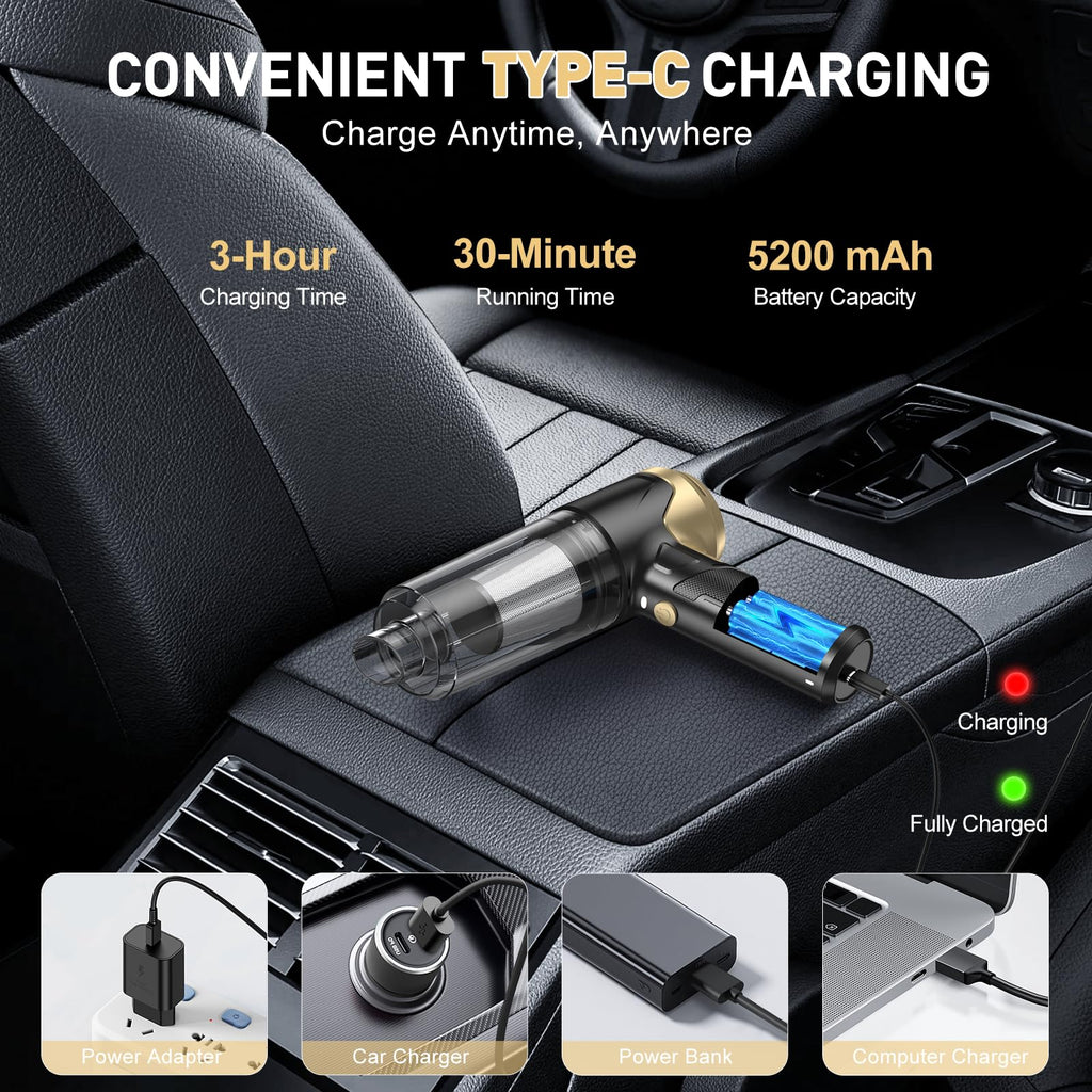 KMM Handheld Car Vacuum Cleaner, Hand Held Vacuum & Air Duster Jansha Store