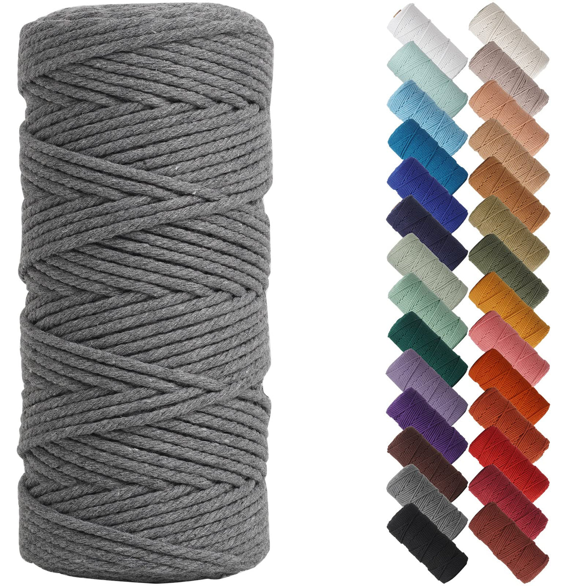 NOANTA Baby Blue Macrame Cord 3mm x 109yards, Cotton Rope Macrame Yarn Jansha Store