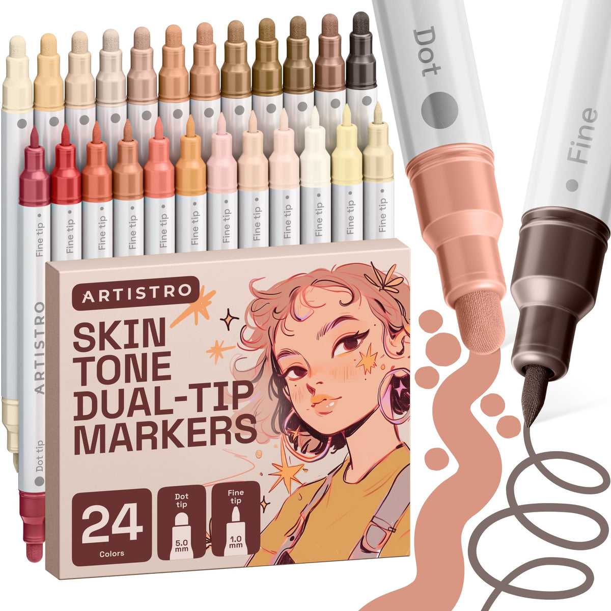 ARTISTRO 36 Multicolor Dual-Tip Acrylic Paint Marker Pens Jansha Store