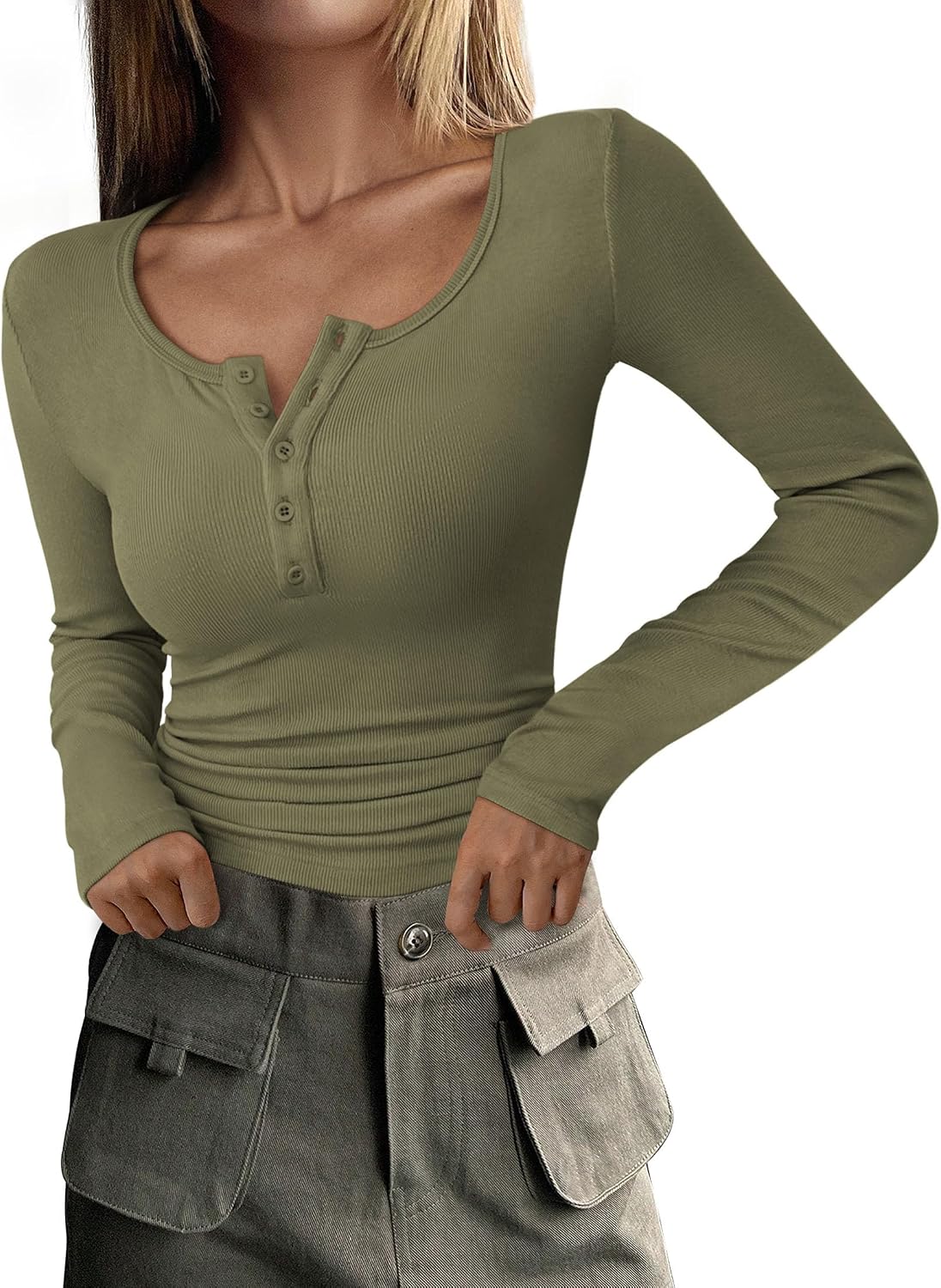 PRETTYGARDEN Women's Fall Long Sleeve Henley T Shirts Jansha Store