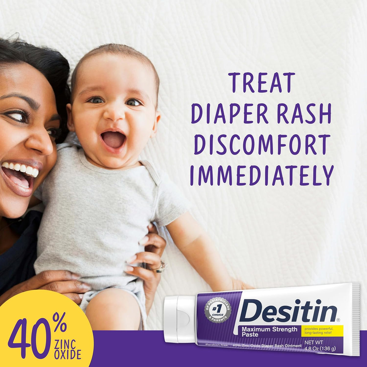 Desitin Maximum Strength Diaper Rash Paste, 40% Zinc Oxide, 4.8 oz Jansha Store