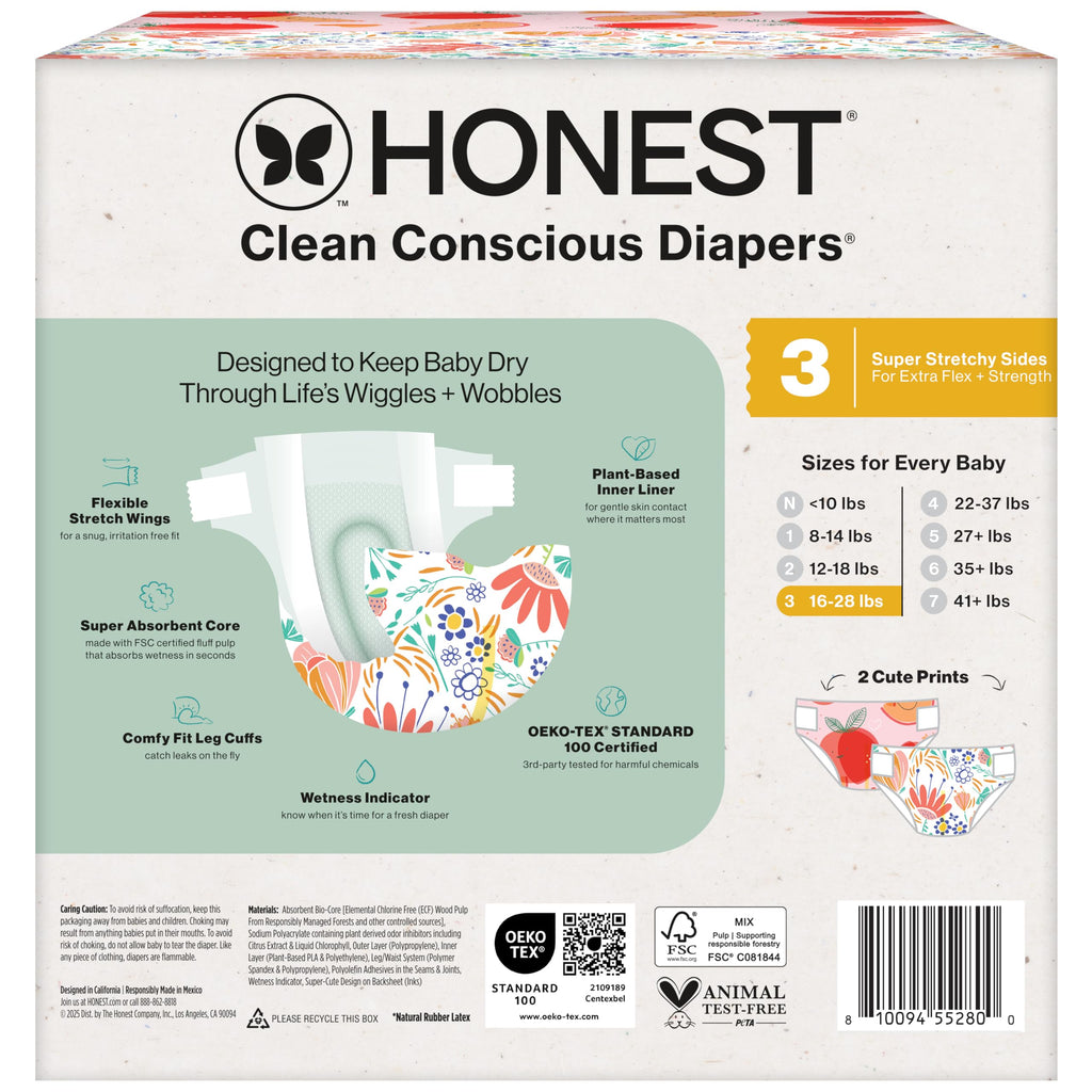 The Honest Company Diapers, All the Alpacas + Turtle Time, Size 1, 78 Count Jansha Store