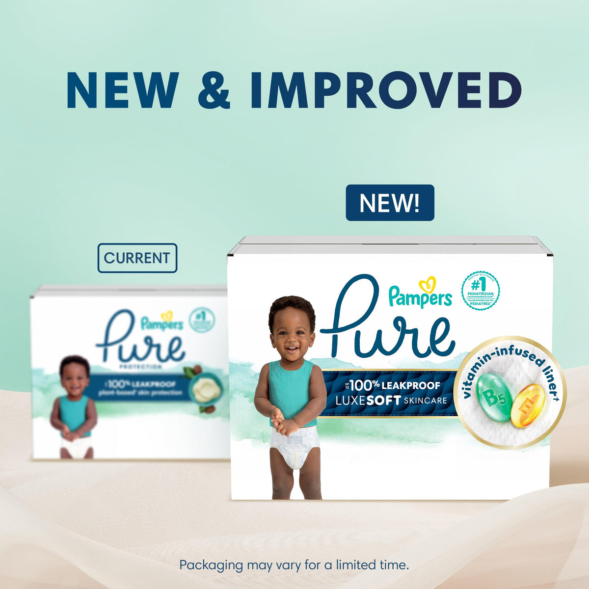 Pampers Pure Baby Diapers, Size 5 (27+ lbs), 132 Jansha Store