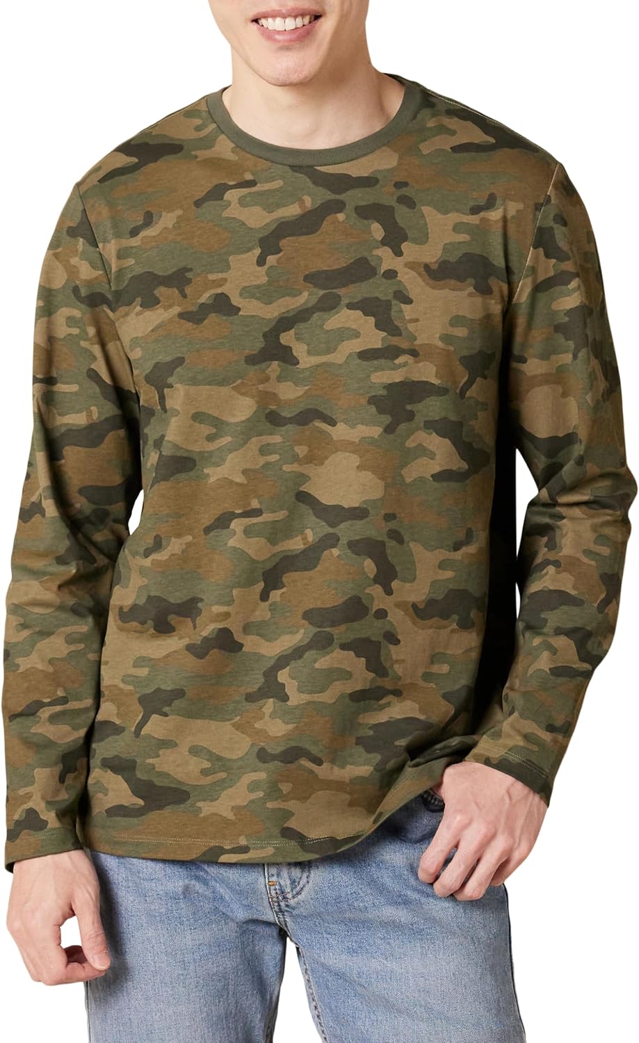 Amazon Essentials Men's Regular-Fit Crewneck Long-Sleeve T-Shirt, Casual Cotton Jersey Jansha Store