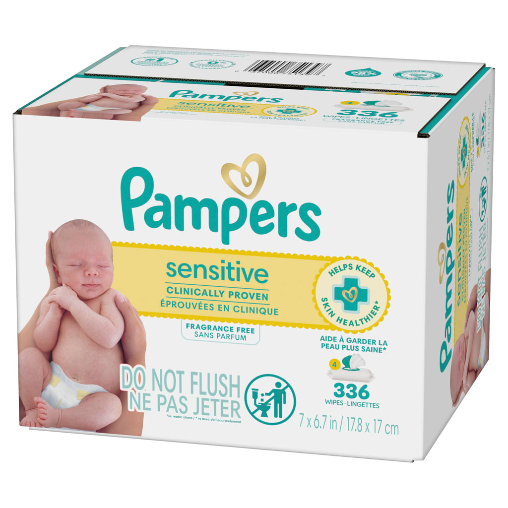 Pampers Sensitive Baby Wipes, Unscented, Fragrance Free, Clinically Proven, Water Based, Hypoallergenic, Multi-Use, Hand Wipes, 1008 Wipes Total (18X Flip-Top Packs) Jansha Store