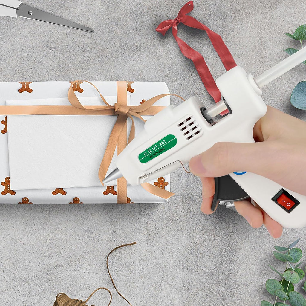 SHJADE Hot Glue Gun with 30 Glue Sticks, 20W Mini Hot Melt Gun Kit(White) Jansha Store