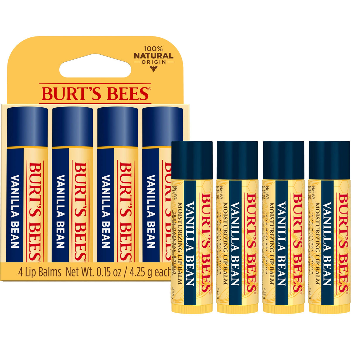 Burt's Bees Lip Balm, Pomegranate, 0.15 oz., 4 Tubes Jansha Store