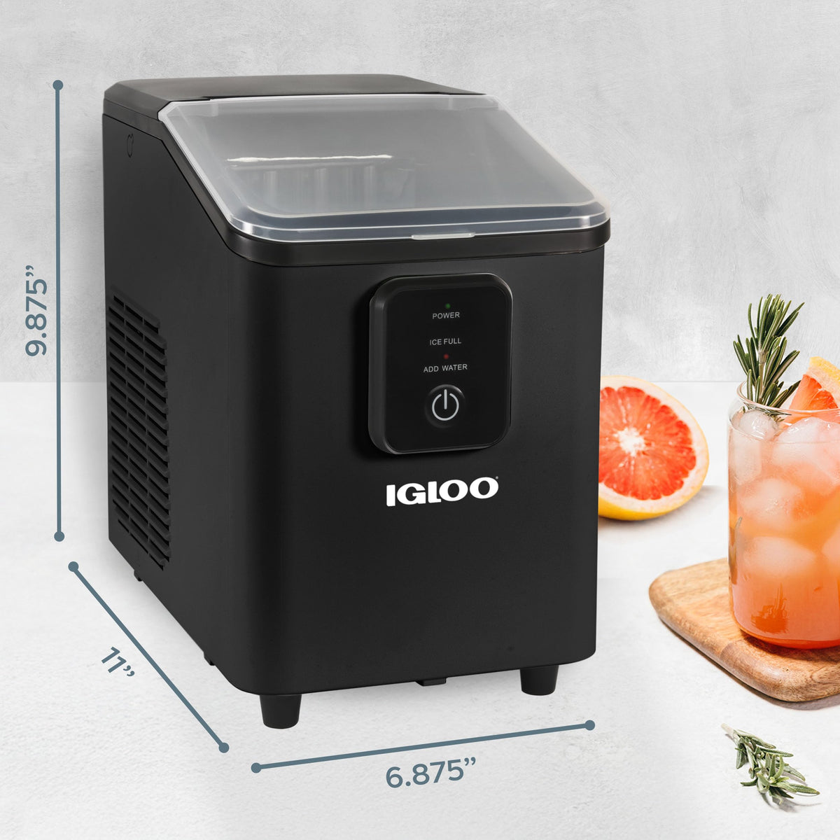 Igloo Portable Ice Maker with Scoop - Ice Maker with LED Control Panel & 1.5 Quart Water Tank - Stainless Ice Cube Maker Produces 26 Lbs. of Ice in 24 Hours with 9 Large or Small Cubes in 7 Minutes Jansha Store