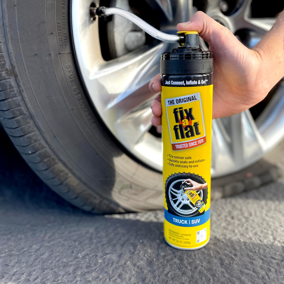 Fix-A-Flat S60420 Aerosol Emergency Flat Tire Repair and Inflator, for Standard Tires, Eco-Friendly Formula, Universal Fit for All Cars, 16 oz. (Pack of 1) Jansha Store