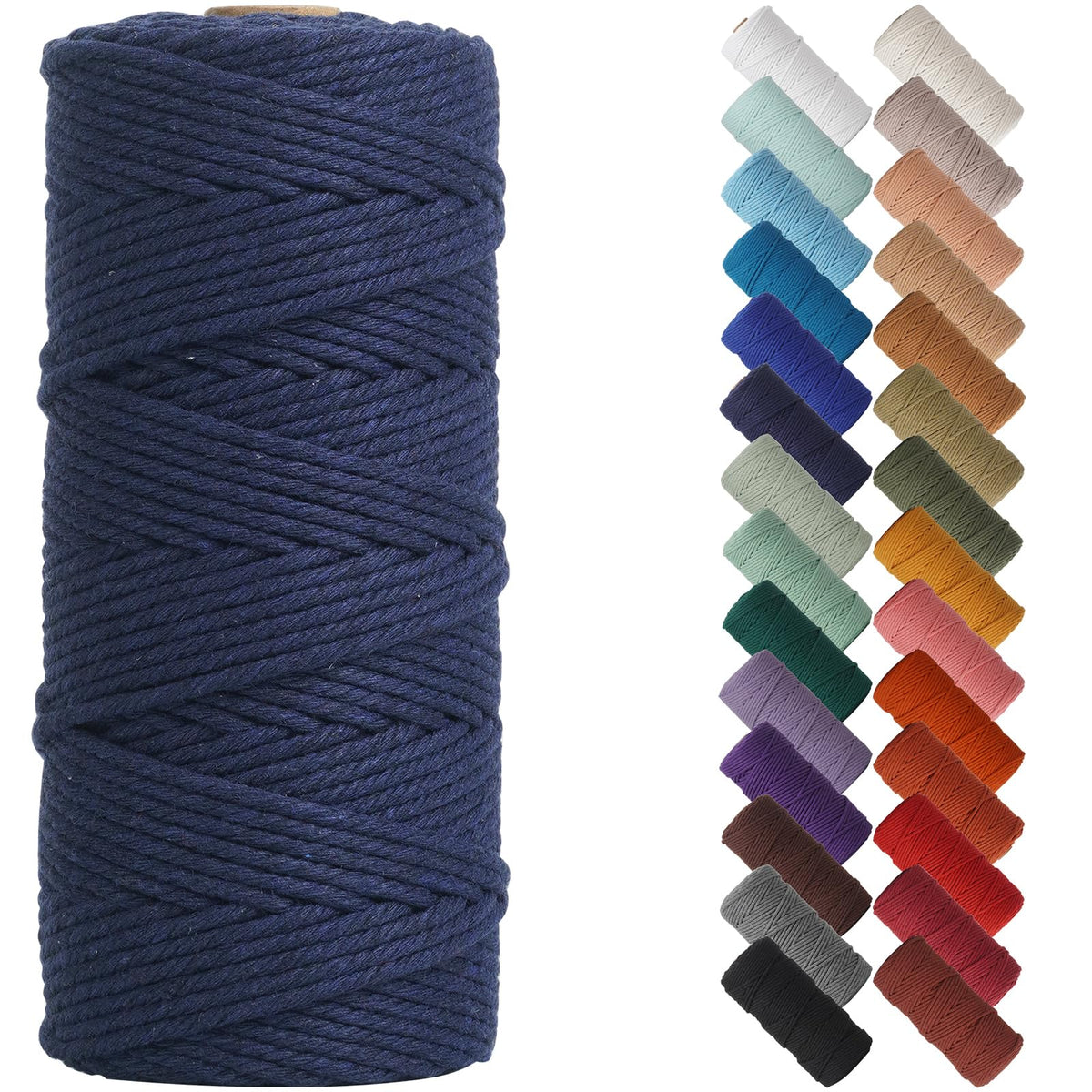 NOANTA Baby Blue Macrame Cord 3mm x 109yards, Cotton Rope Macrame Yarn Jansha Store