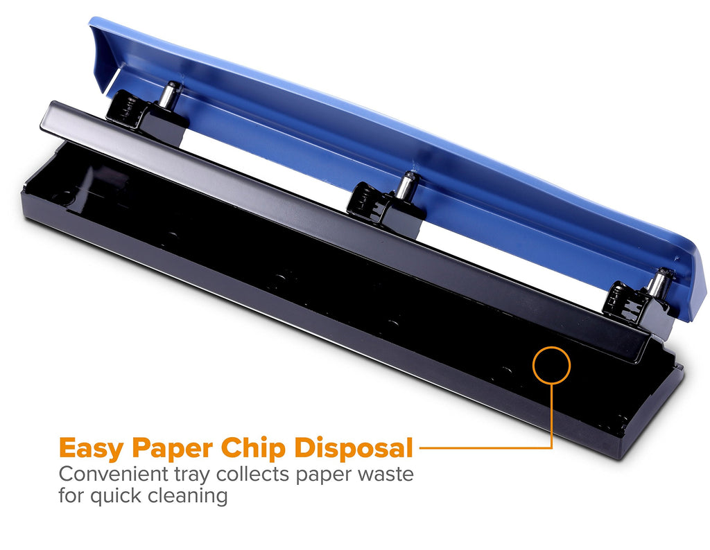 Bostitch Office 3 Hole Punch, Metal, 12 Sheet Capacity, Rubber Base, Silver Jansha Store
