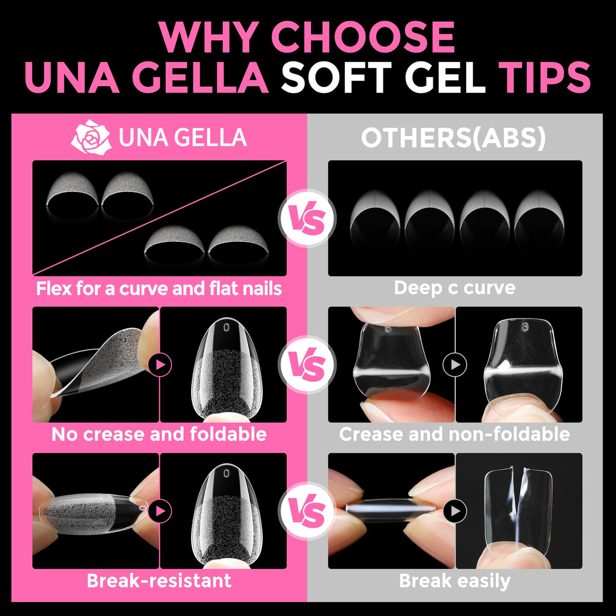 UNA GELLA Extra Short Square Kids Nail Tips 216Pcs Squoval Press On Nails Jansha Store