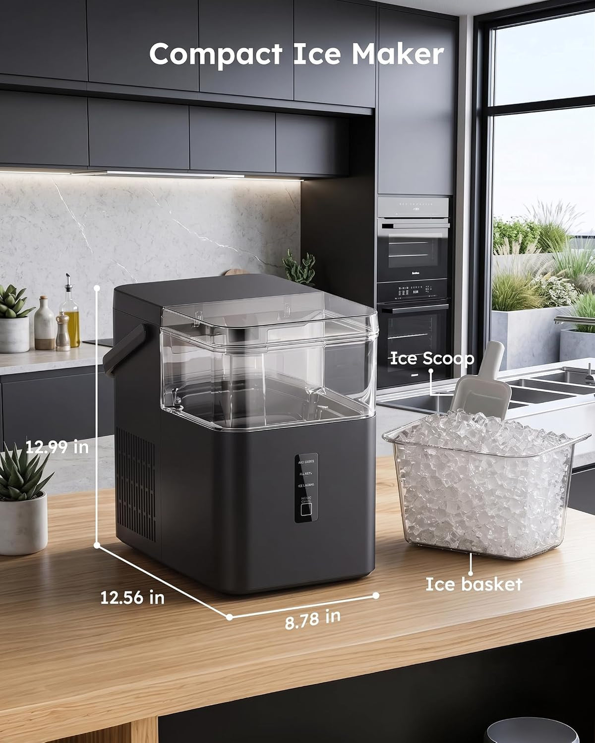 Nugget Ice Maker Countertop 38 lbs/Day Fast Chewable Ice in 5 Mins Jansha Store