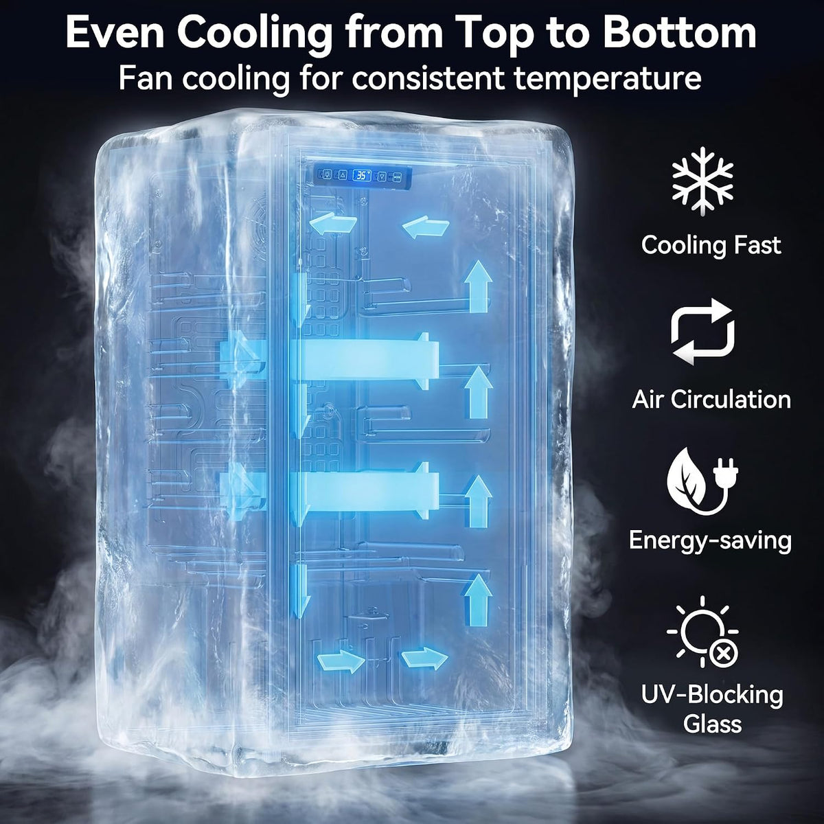 3.2 Cuft Beverage Fridge, 130 Can Mini Fridge With Glass Door, Black Jansha Store