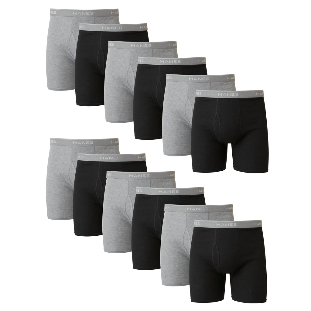 Hanes mens Underwear Boxer Briefs Pack, Cool & Breathable Cotton Moisture-wicking Underwear for Men, No Ride Up Jansha Store