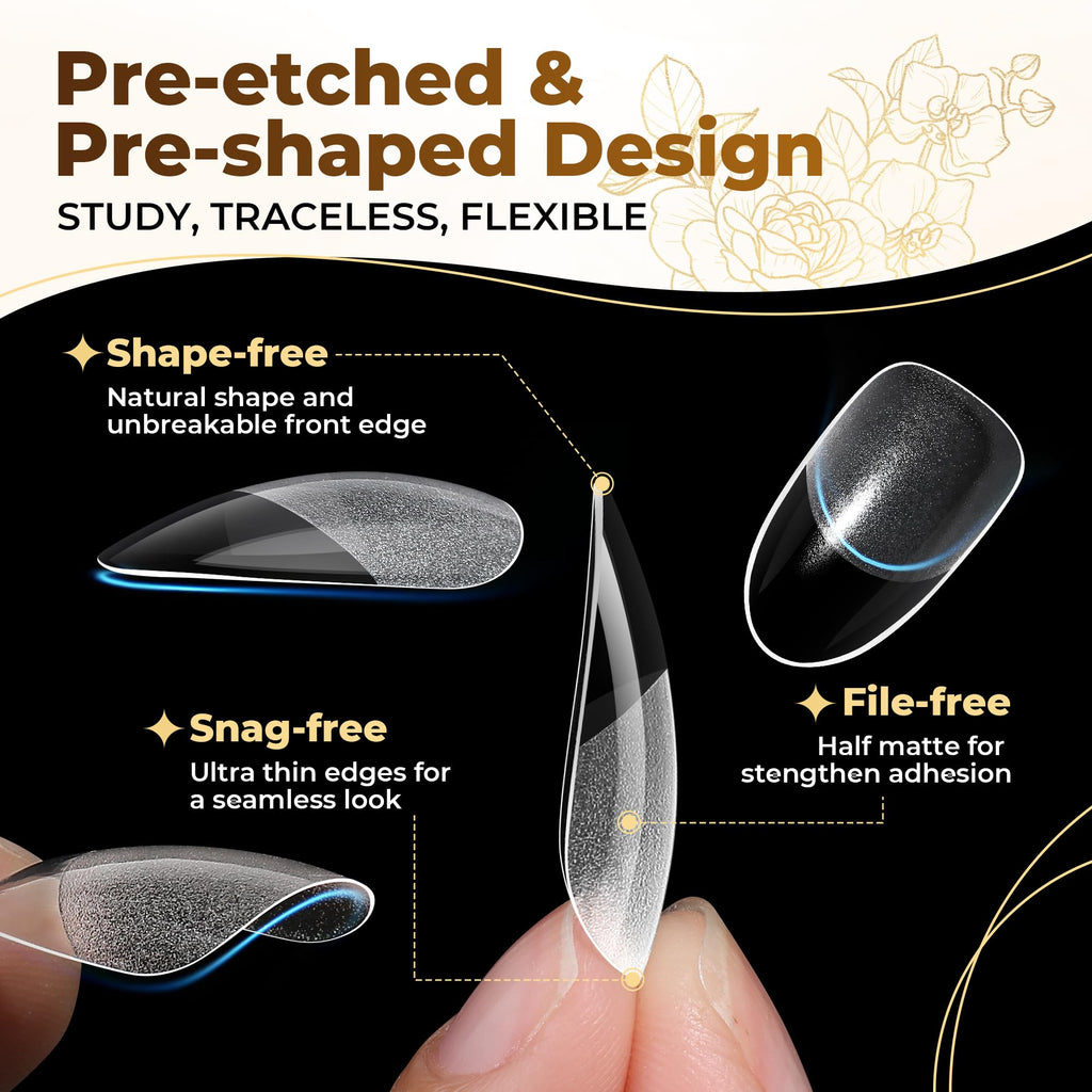 UNA GELLA Short Almond Nail Tips 504PCS Short Fake Nails Soft Press Ons Jansha Store