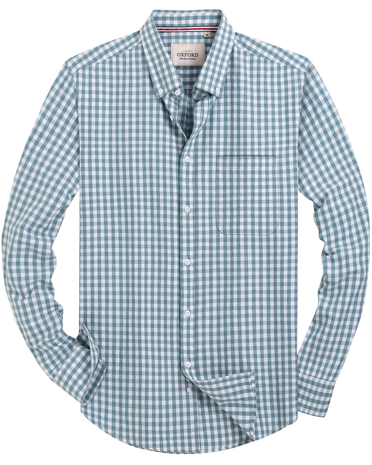 Alimens & Gentle Mens Solid Oxford Shirt Long Sleeve Dress Shirt Work Casual Button Down Shirts with Pocket Jansha Store